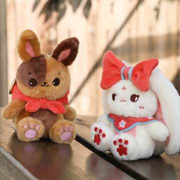 Cute Rabbit Plush Bag Charm, Stuffed Bunny Keychain